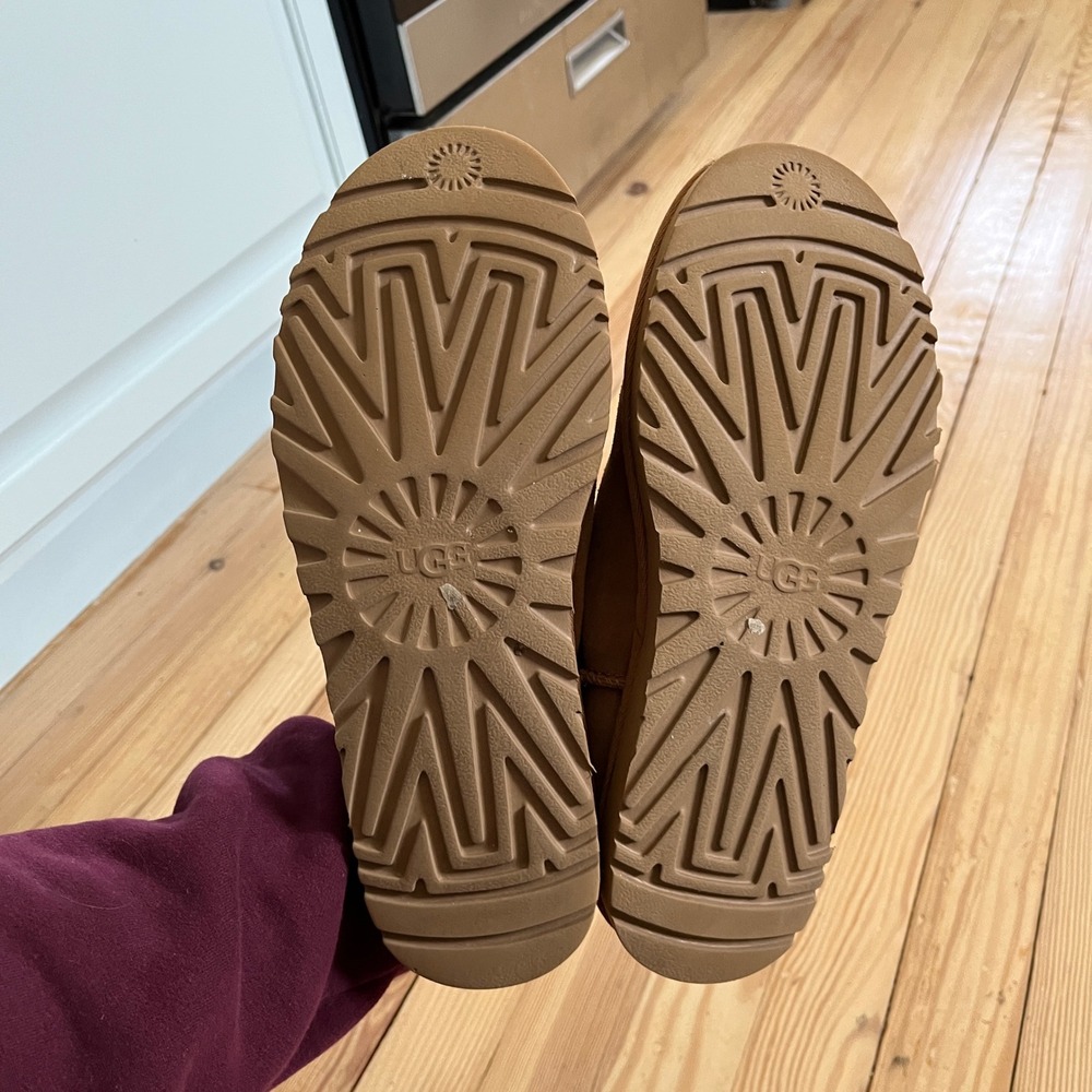 UGG Tasman Slipper Chestnut Suede Sheepskin Lined Womens 9 Slip On Shoes 5955 - Picture 6 of 8